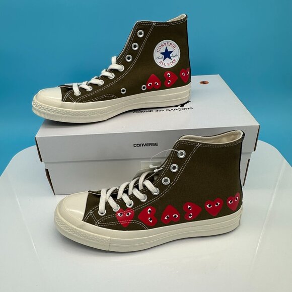 Comme Des Garcons PLAY x Converse Unisex Taylor High Top Sneakers, Size 8M/10W - Picture 3 of 15